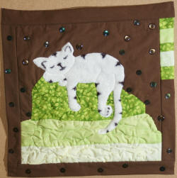 Katze auf dem Stoffberg